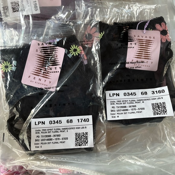Savage X Fenty Free Spirit Polka Dot Floral Embroidery High Leg Bikini Panty - Picture 9 of 9